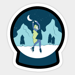 ice skating winter gift Sticker